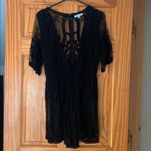 Black lace Romper